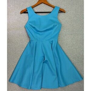 Guess Women’s Blue Fit & Flare Dress XS Sleeveless Skater Party Cocktail